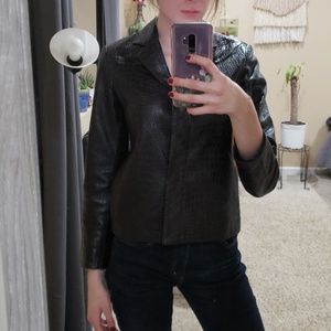 Lafayette 148 New York Brown Leather Jacket- Size0